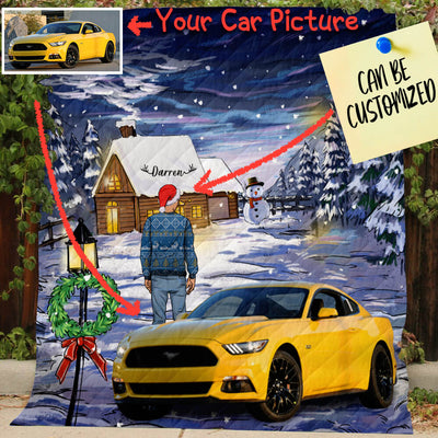 Personalized Christmas Quilt - Christmas Eve With Your Car