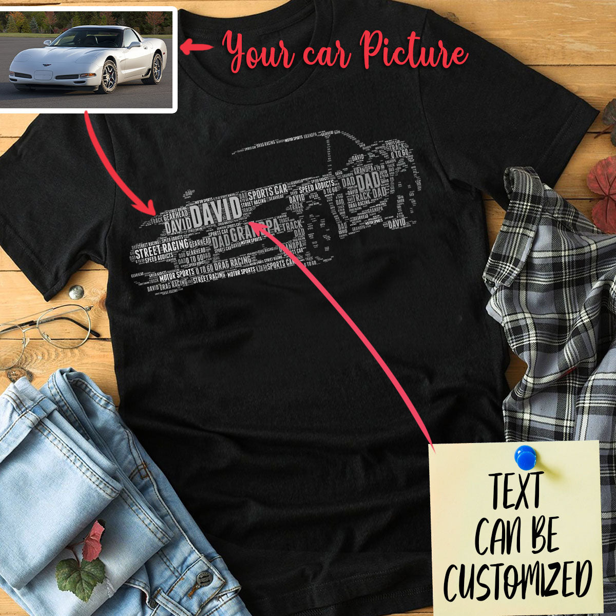 Personalized Car Racing Dad Typography Word Art