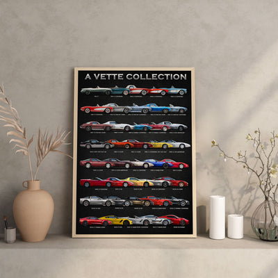 Vette Art Poster - A Collection Of All Iconic Vettes