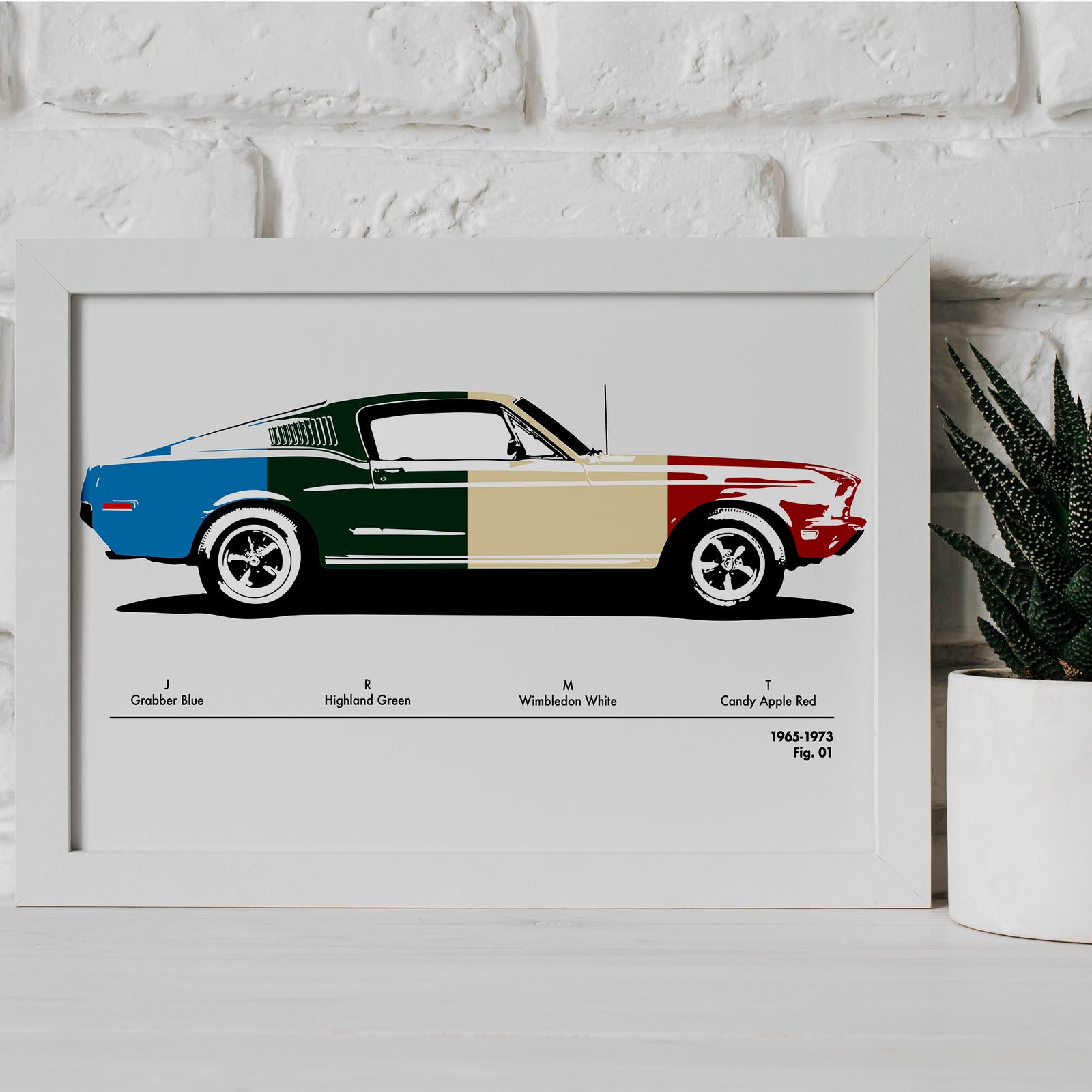 First Generation Mustang Color Code Vintage Art Poster