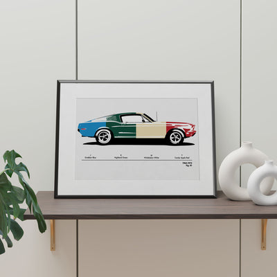 First Generation Mustang Color Code Vintage Art Poster