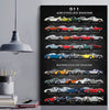 All 911 Models Framed/Scrolled Canvas (New version)