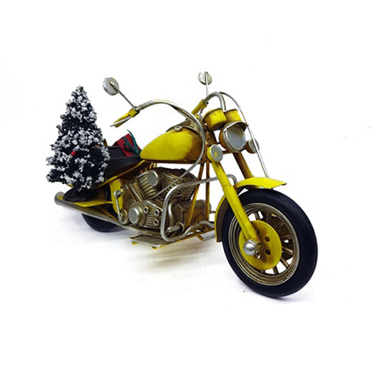 Motorcycle with Christmas Tree and Gifts Vintage Model