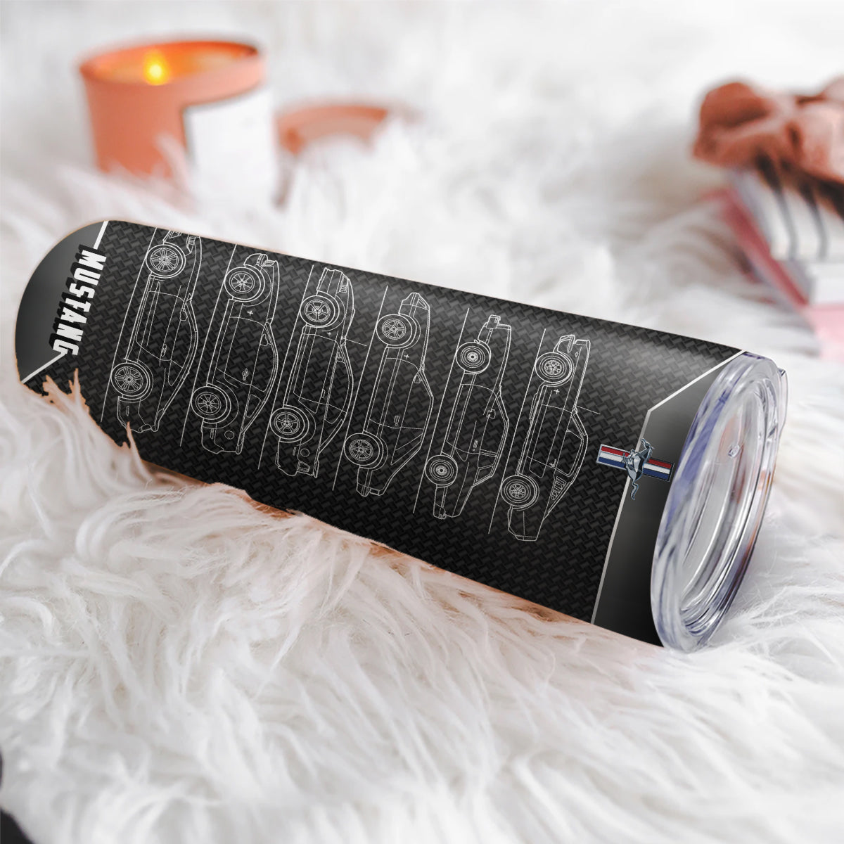 Mustang Silhouette Collection Skinny Tumbler - Stainless Steel Vacuum Insulated Tumbler