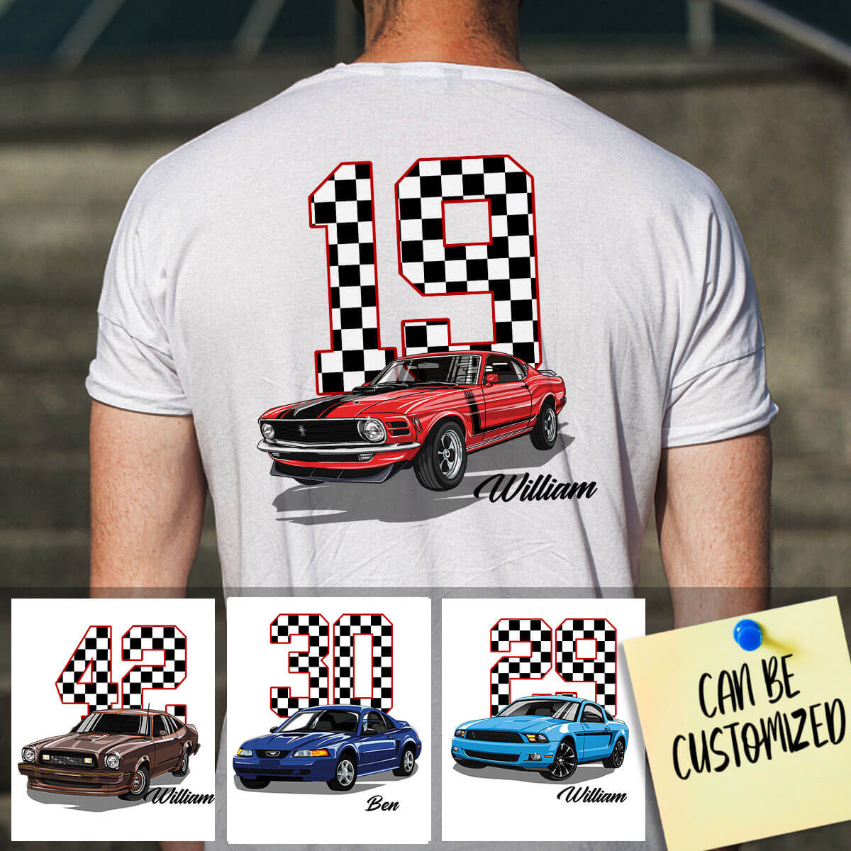 Customized Stang Collection Number Art T-shirt