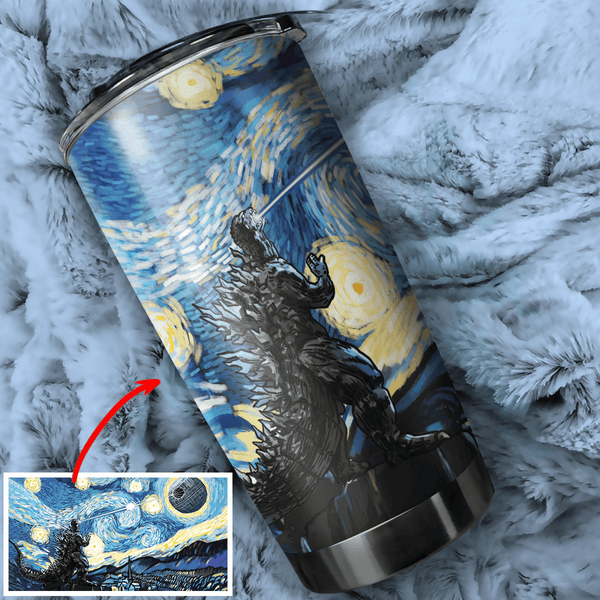 Godzilla Art Tumbler - Stainless Steel Vacuum Insulated Tumbler