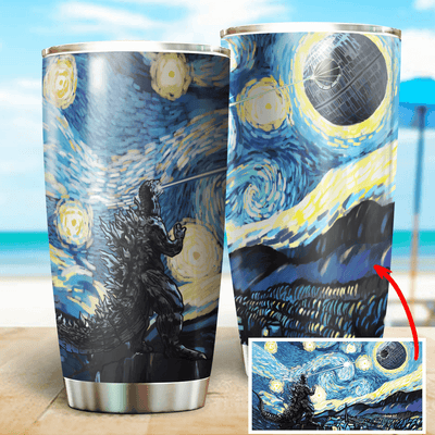 Godzilla vs DS Starry Night Stainless Steel Tumbler