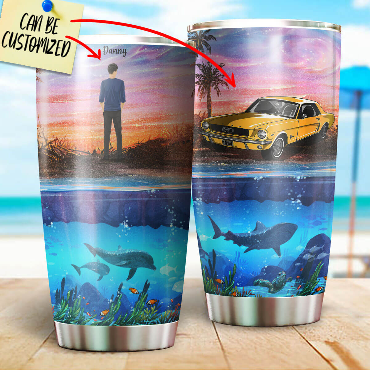 Personalized Stang On Island Stainless Steel Tumbler