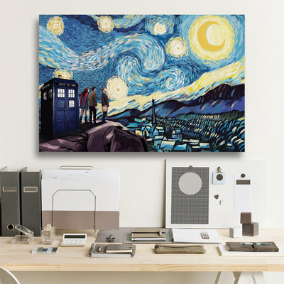 Doctor Who Starry Night Framed Canvas Wall Art