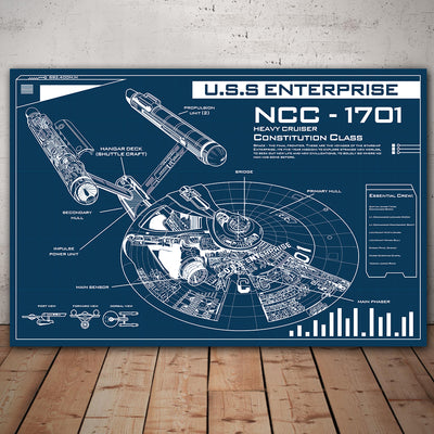 NCC-1701 Blueprint Poster