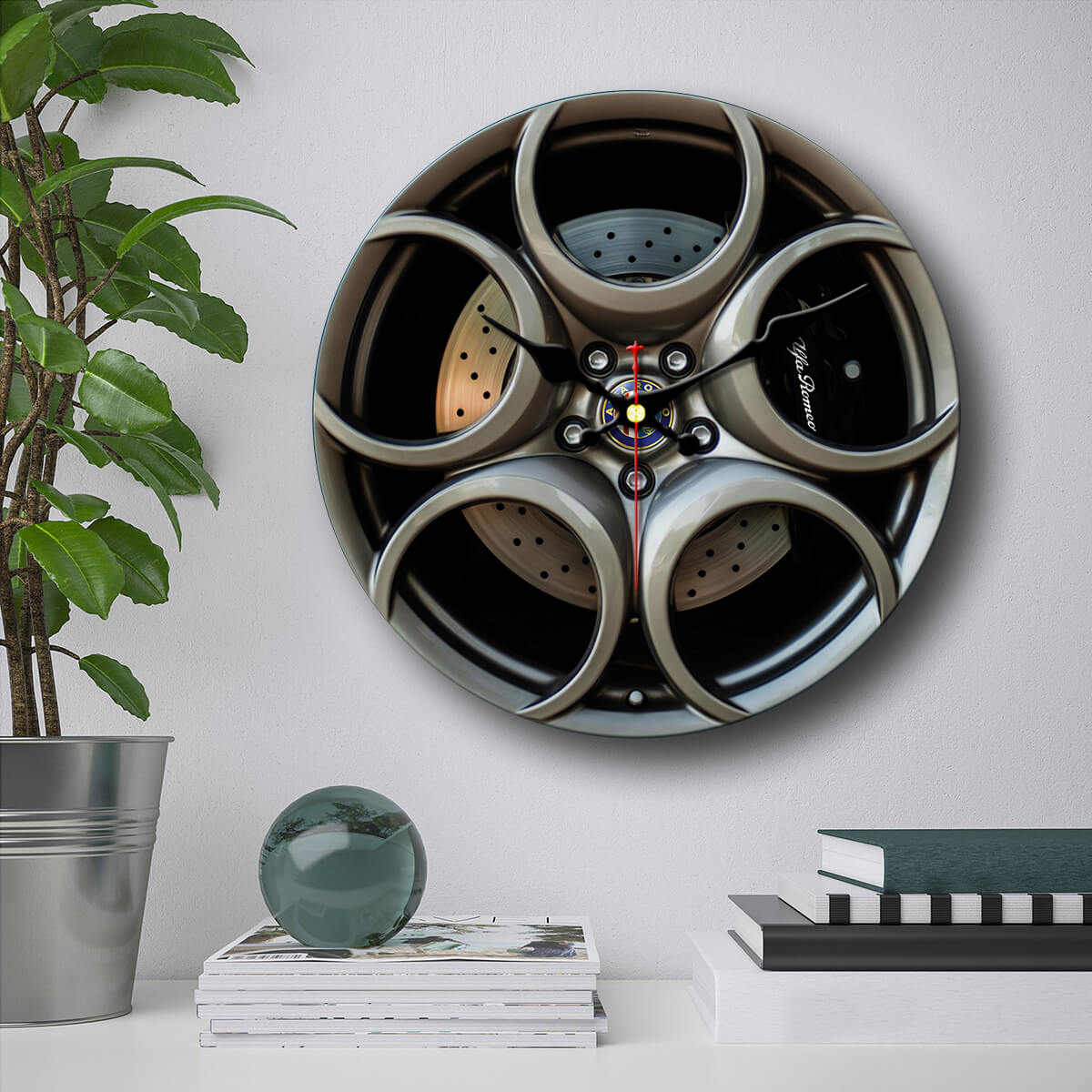 Alfa Romeo 8C Wheel Wall Clock