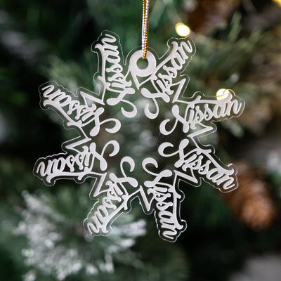 Z-car Silhouette/Snowflake Handmade Wood/Acrylic Art Ornament