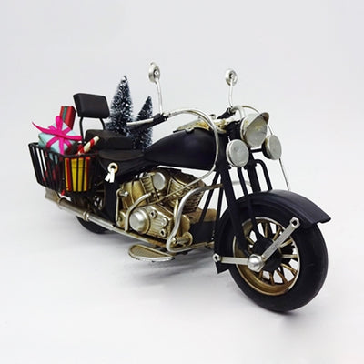 Motorcycle with Christmas Tree and Gifts Vintage Model