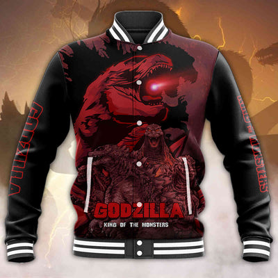 Godzilla All Over Print Baseball Jacket