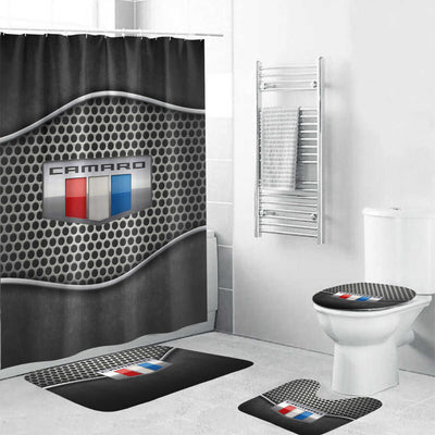 Camaro Bathroom Mat Set and Shower Curtain