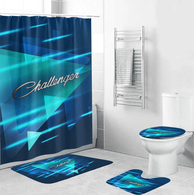 Challenger Bathroom Mat Set and Shower Curtain