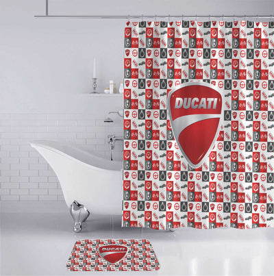Ducati Bathroom Mat Set and Shower Curtain