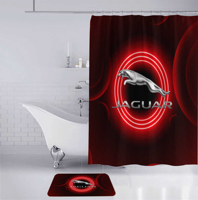 Jaguar Bathroom Mat Set and Shower Curtain