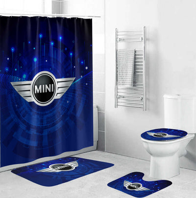 Mini Bathroom Mat Set and Shower Curtain