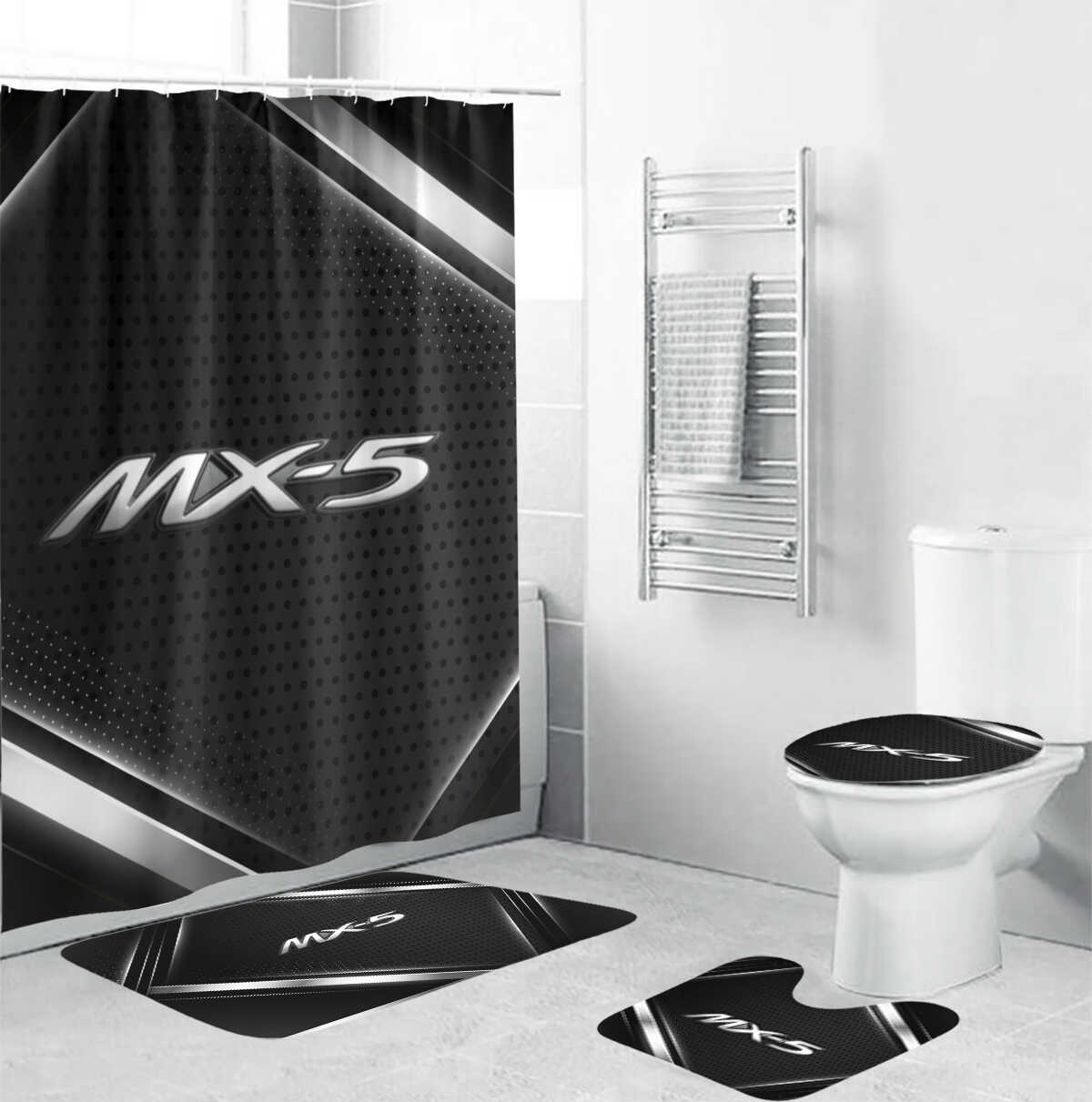 Miata Bathroom Mat Set and Shower Curtain