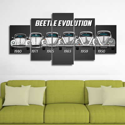 Beetle Evolution Canvas Wall Art