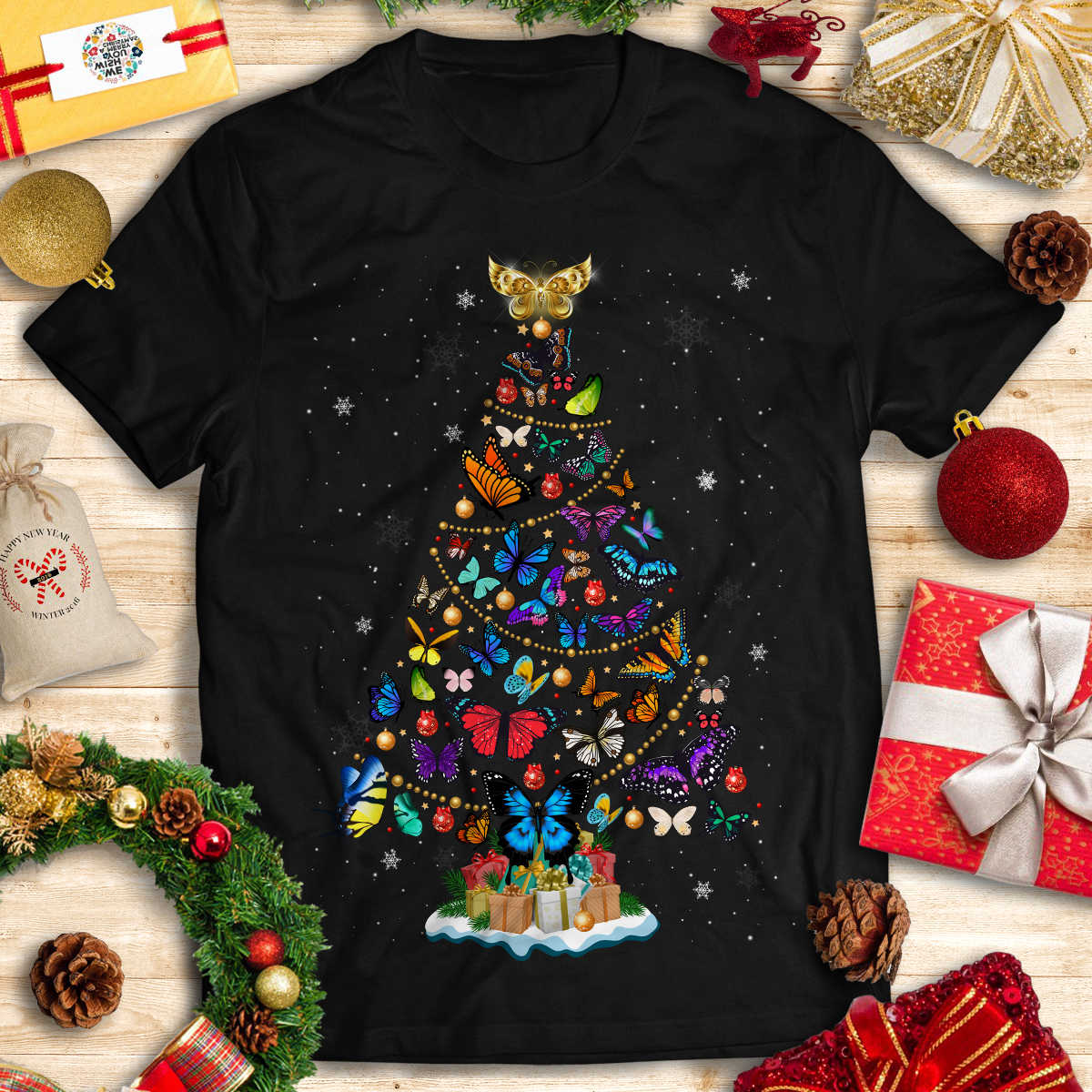 Butterfly Christmas T-shirt