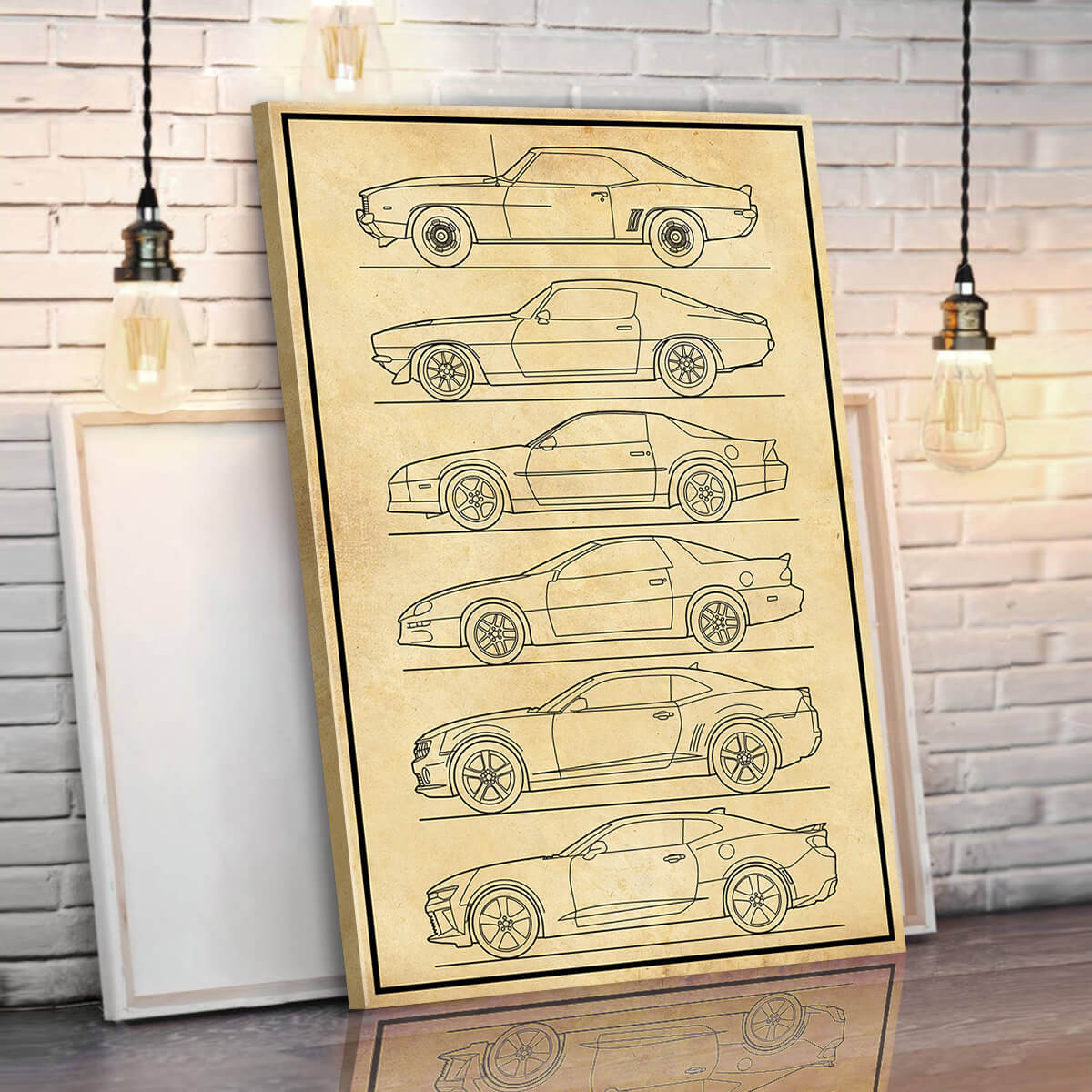 Camaro Silhouette Canvas Wall Art