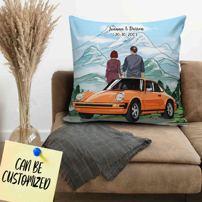 Personalized 911 Art Couple Decorative Pillow