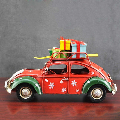 Vintage Christmas Metal Craft Car With Gifts