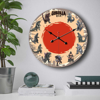 Godzilla History Collection Art Wall Clock
