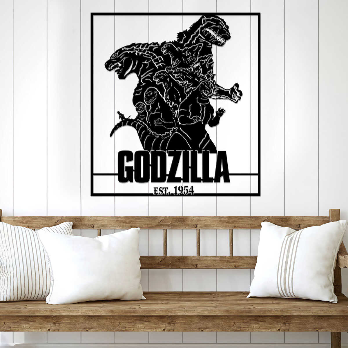 Godzilla Decorative Wall Art Cut Metal Sign