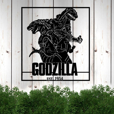 Godzilla Decorative Wall Art Cut Metal Sign
