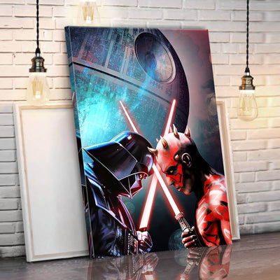 Darth Vader vs Darth Maul Canvas Wall Art