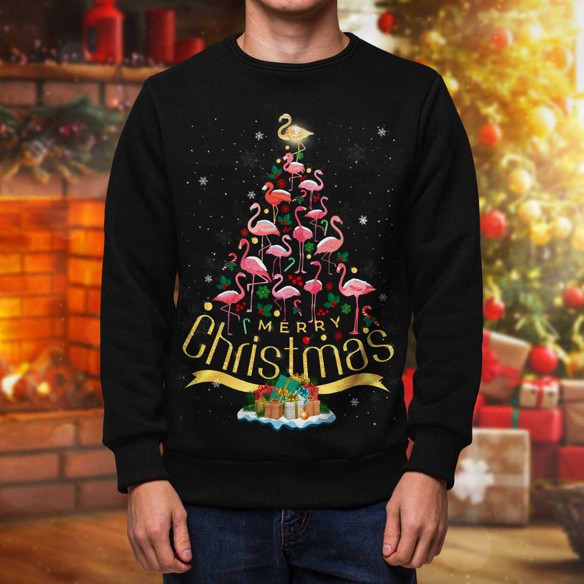 Flamingo Christmas Sweatshirt