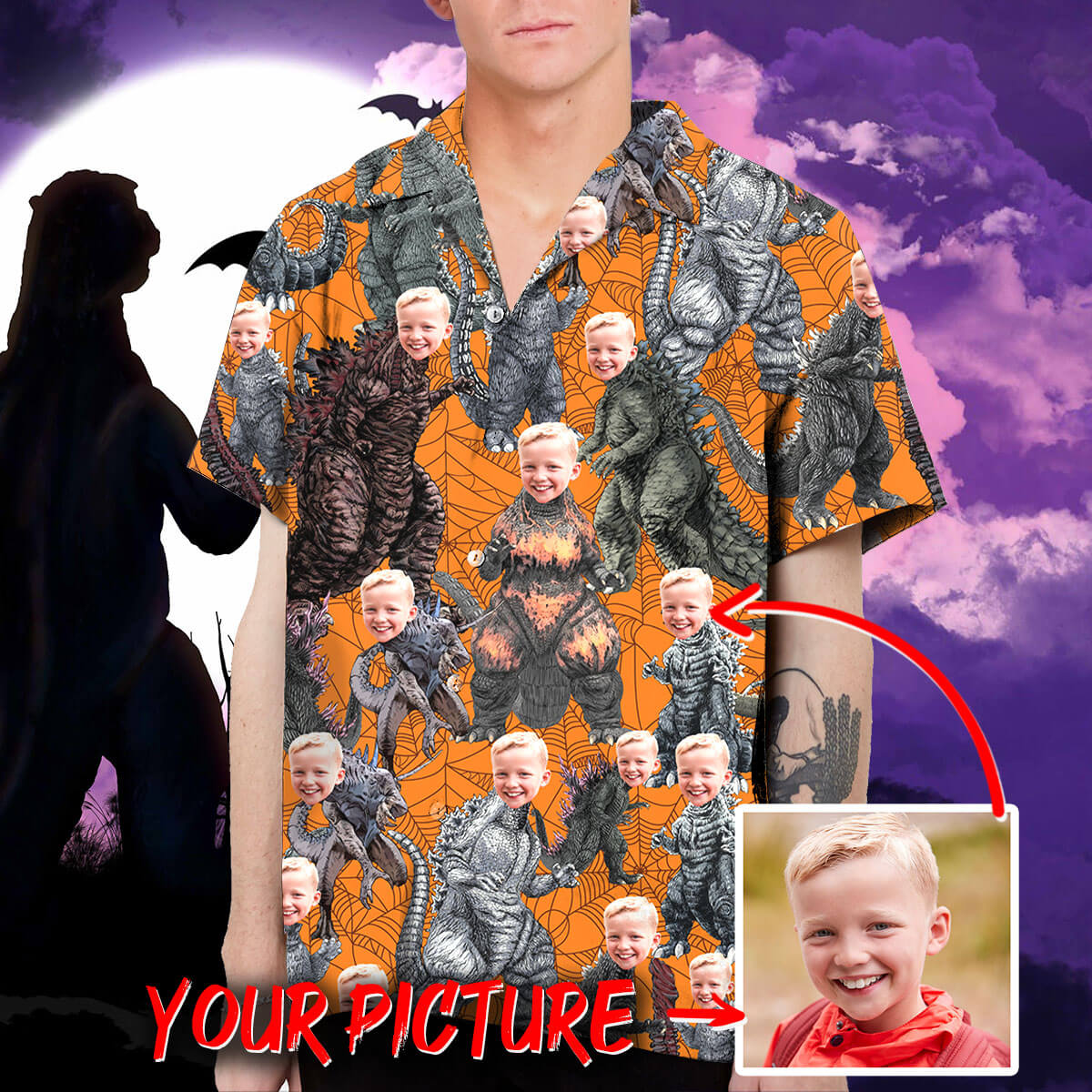 Personalized Godzilla Halloween Hawaiian Shirt