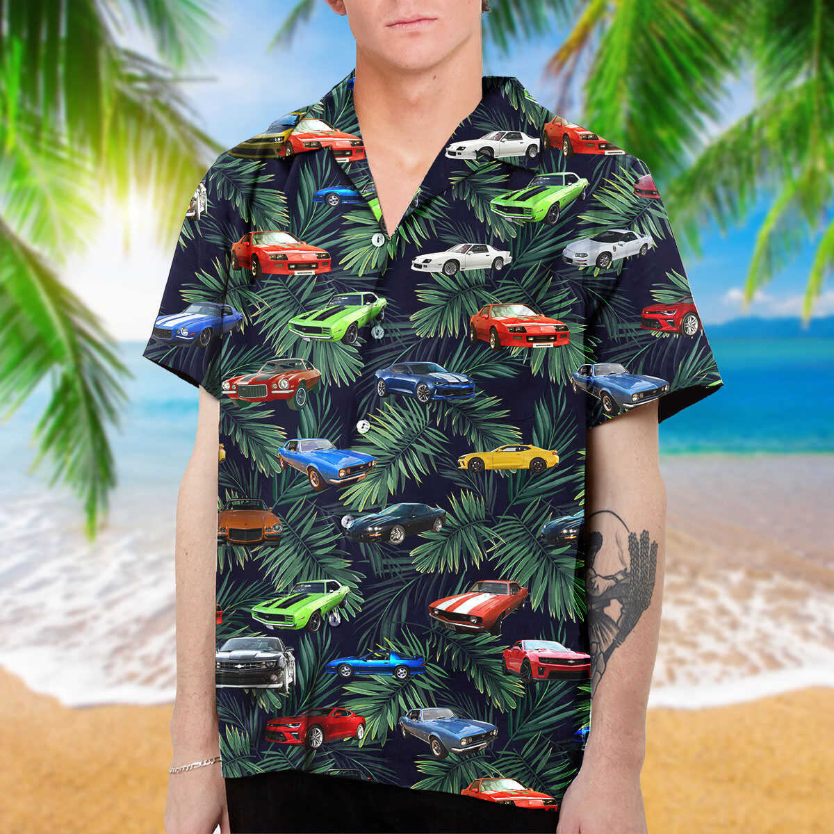 Camaro Collection Art Hawaiian Shirt and Beach Short