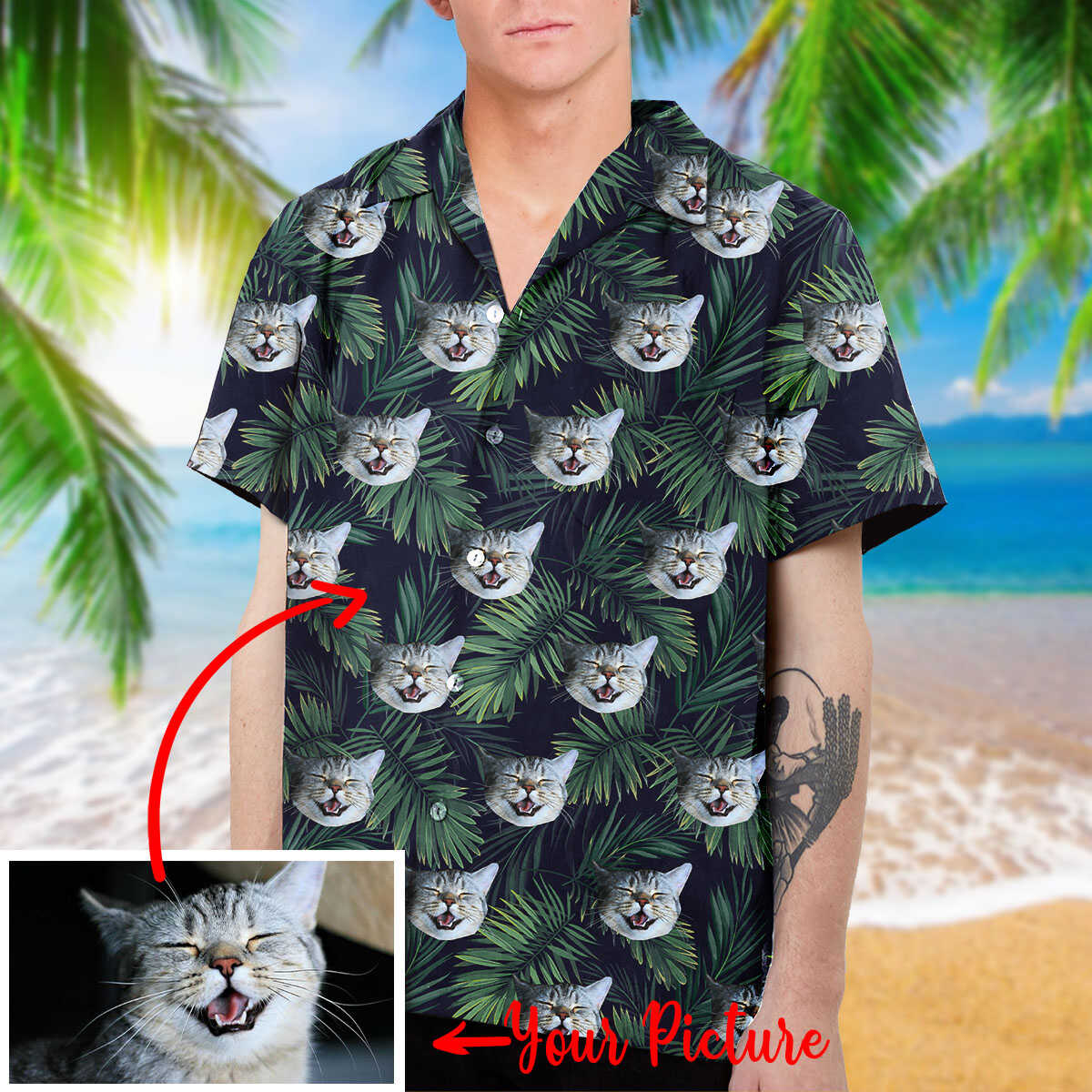 Personalized Cat Hawaiian Shirt and Beach Short - TrendySweety