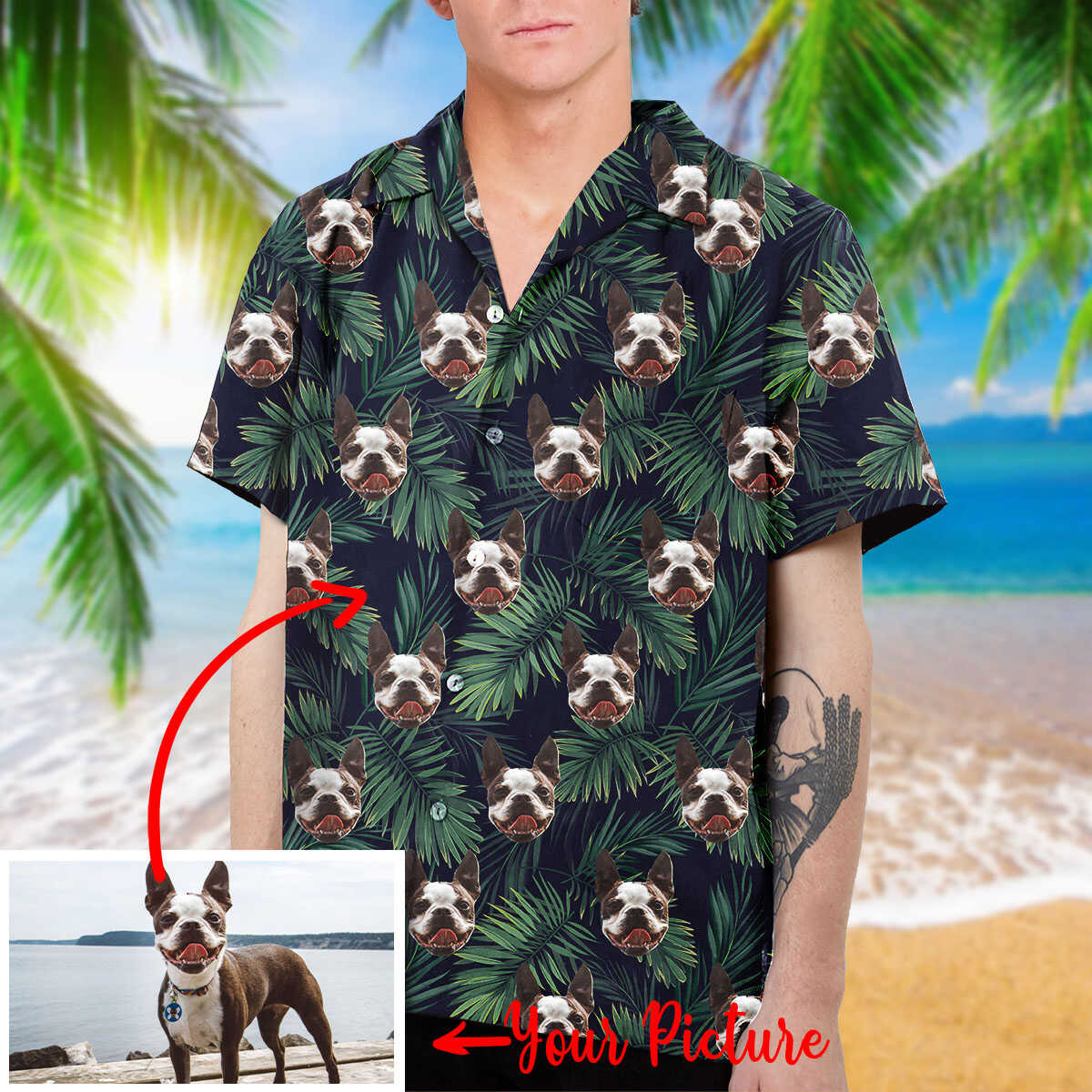 Personalized Dog Hawaiian Shirt and Beach Short - TrendySweety