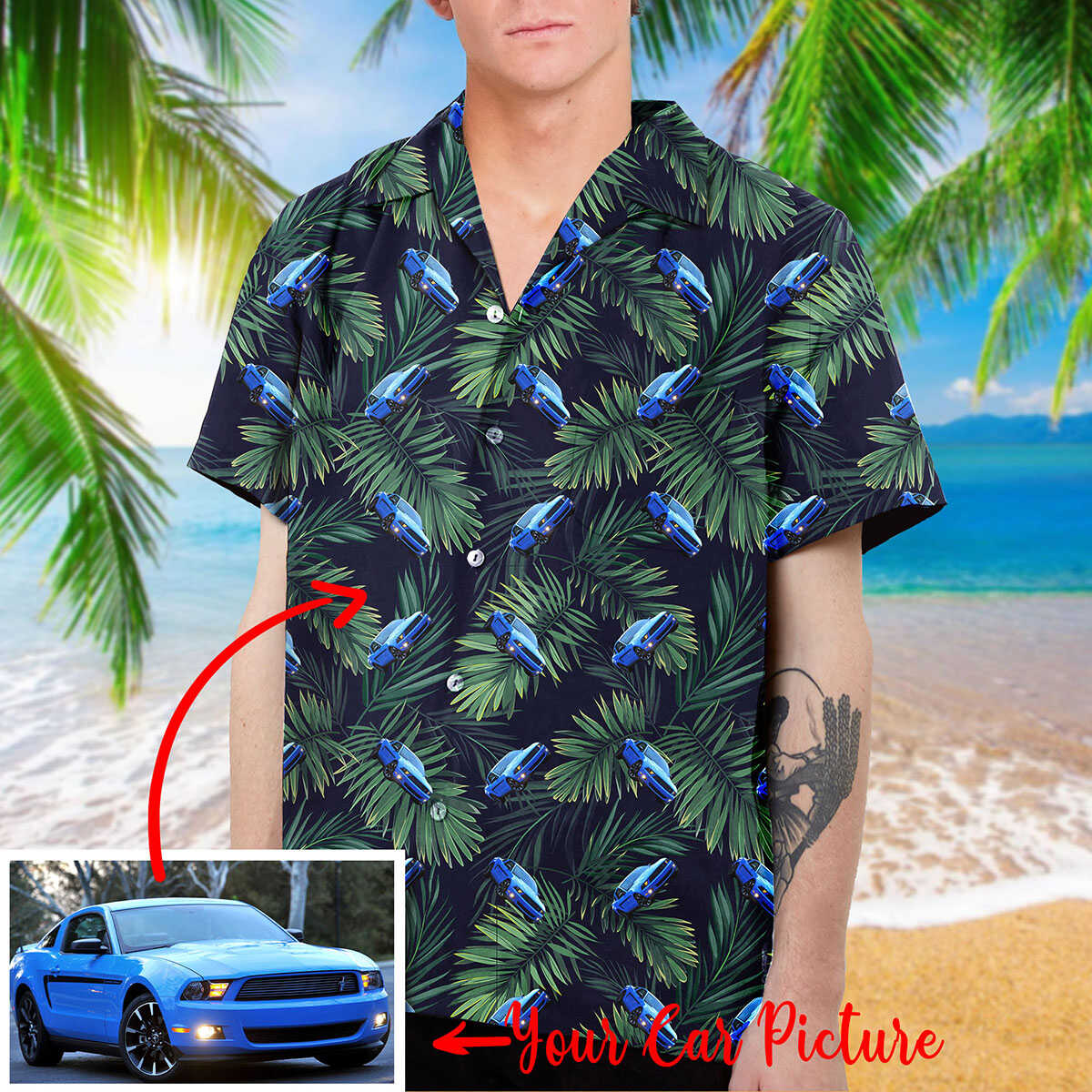 Personalized Car Collection Hawaiian Shirt and Beach Short