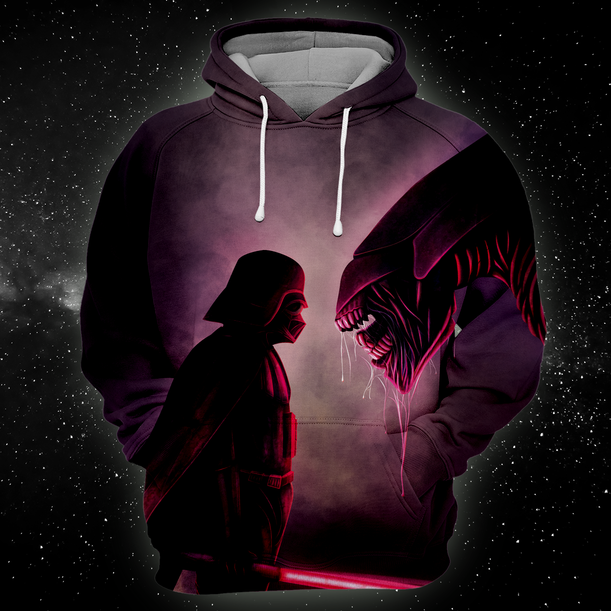 Darth vs Alien All Over Print Hoodie