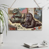 Godzilla vs Kong Playing Games Metal Art Print / Framed Canvas Wall Art