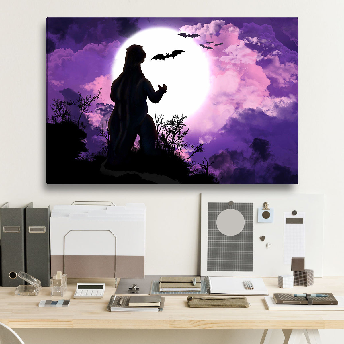 Halloween Godzilla (ver. 2) Framed Canvas Prints