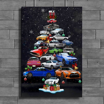 GT-R Christmas Tree Canvas Wall Art