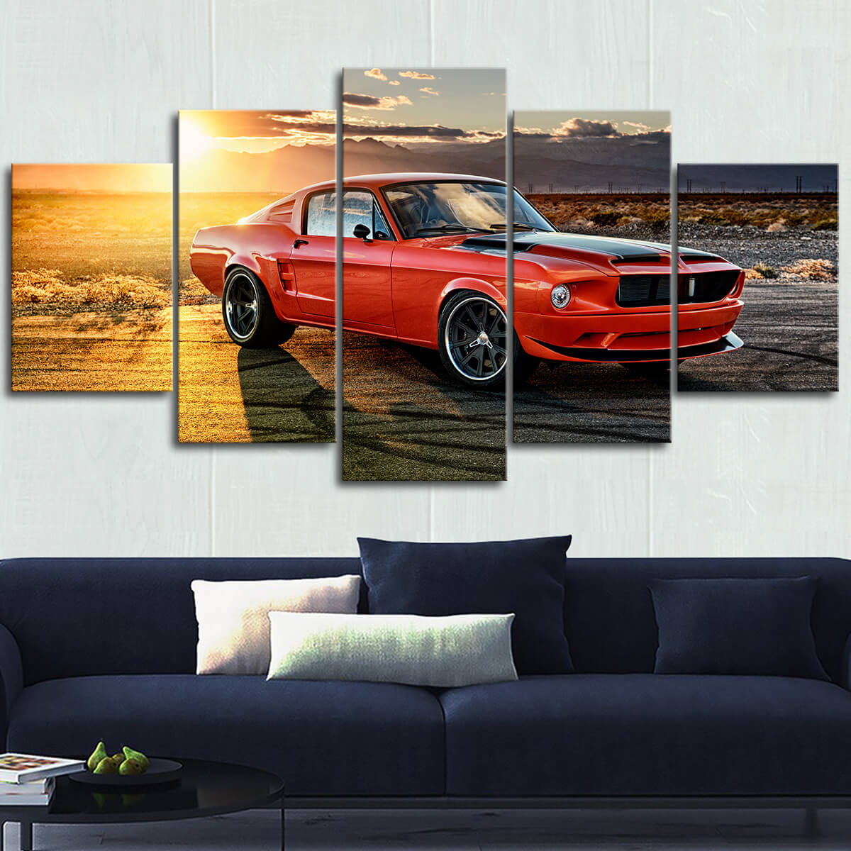 Mustang Landscape Canvas Wall Art No.1