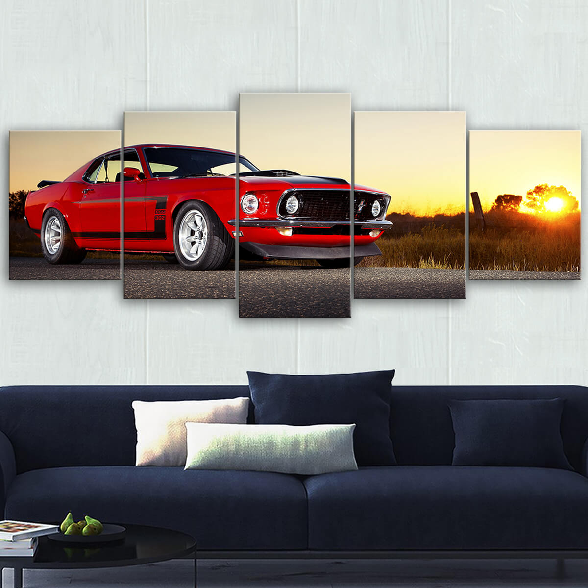 Mustang Landscape Canvas Wall Art No.2