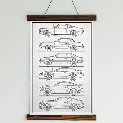 Mustang Silhouette Canvas Wall Art