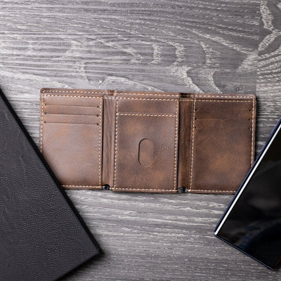 Camaro Silhouette Collection Engraved Leather Trifold Wallet