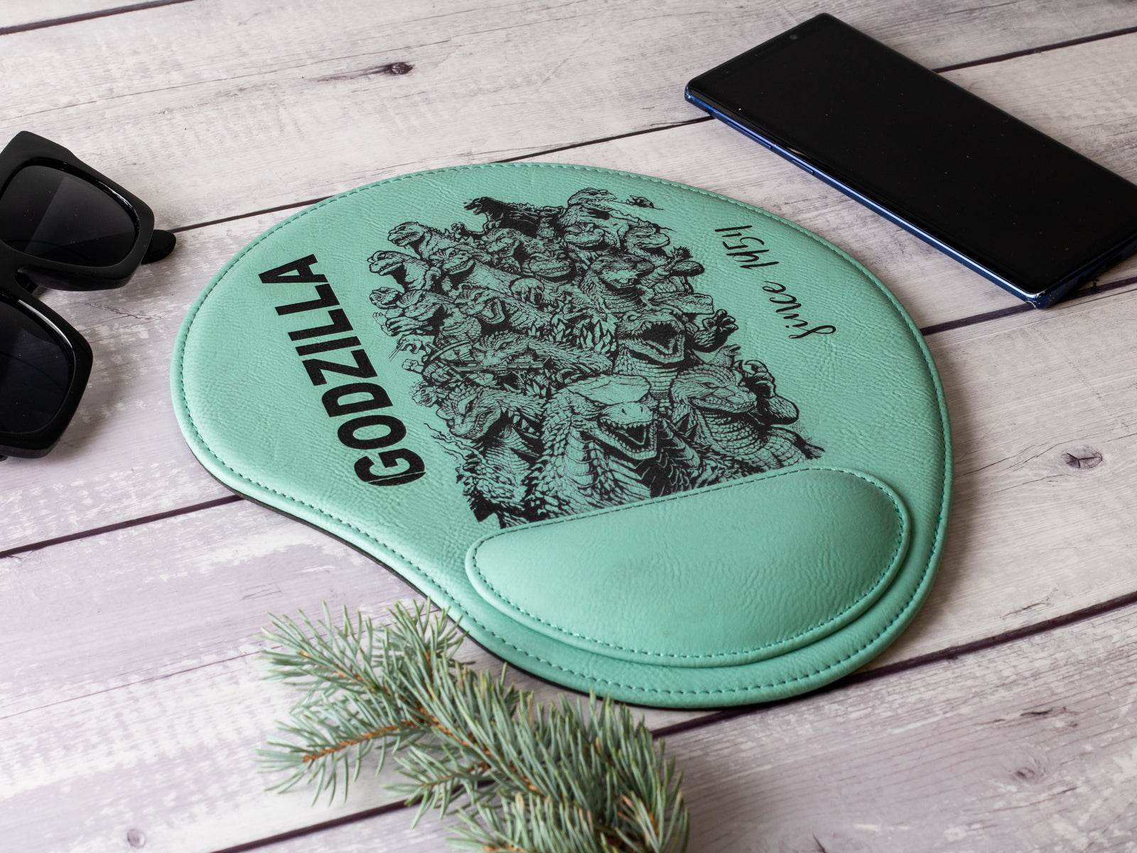 Godzilla Laser Engraved Leatherette Mouse Pad - A Godzilla Collection