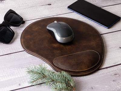Customized Car Picture Engraved Leather Mouse Pad