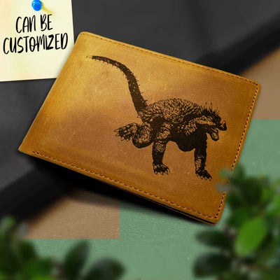 Personalized Godzilla / Kaiju Engraved Leather Bifold Wallet
